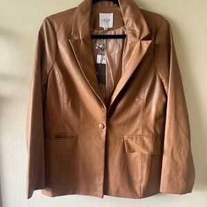 NWT. LELIS‎  Tan Leather Jacket SIZE SMALL